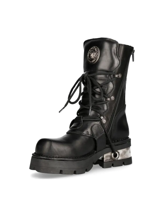 WomenMen Boot Black Planing M373S1 New Rock Boots