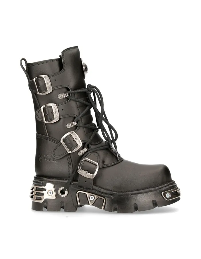 WomenMen Boot Black Reactor With Laces M373S7 New Rock Boots
