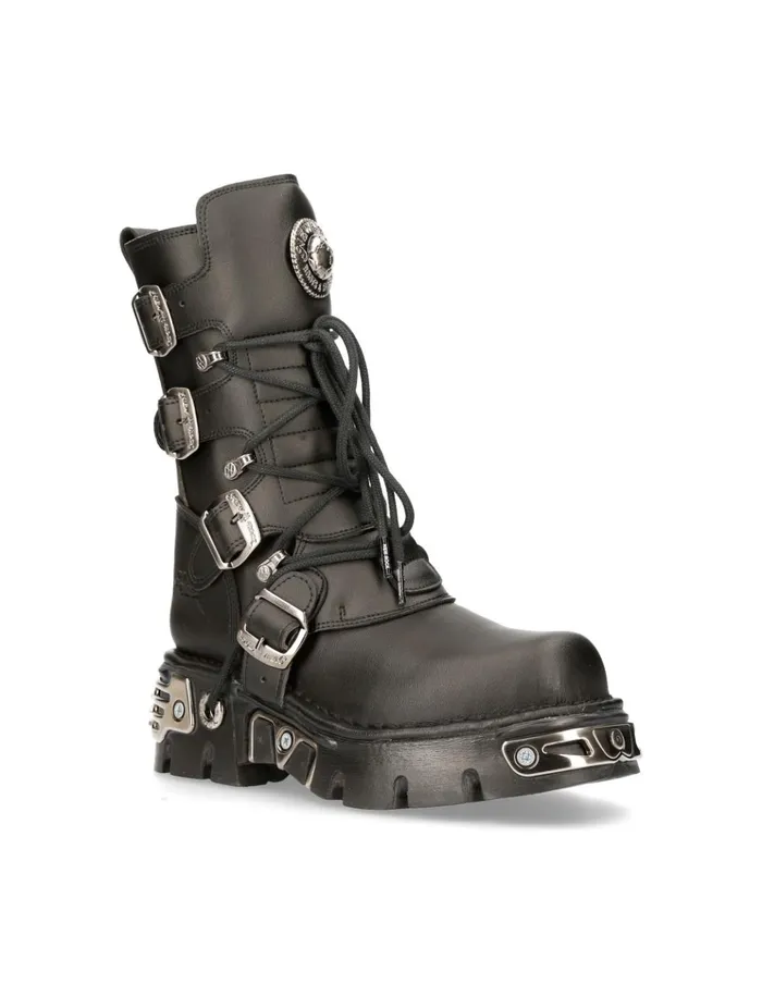 WomenMen Boot Black Reactor With Laces M373S7 New Rock Boots