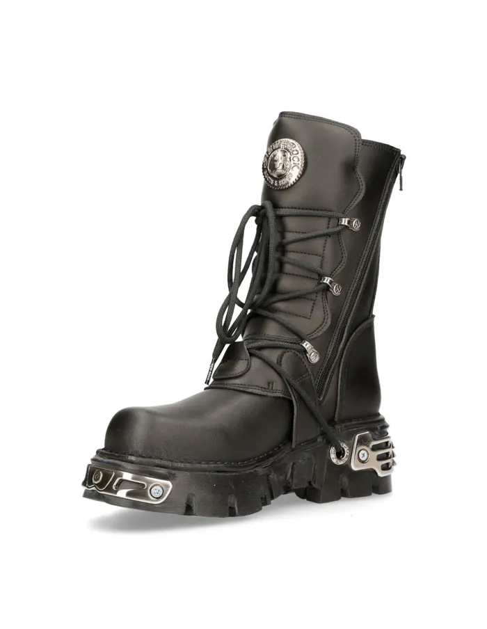 WomenMen Boot Black Reactor With Laces M373S7 New Rock Boots