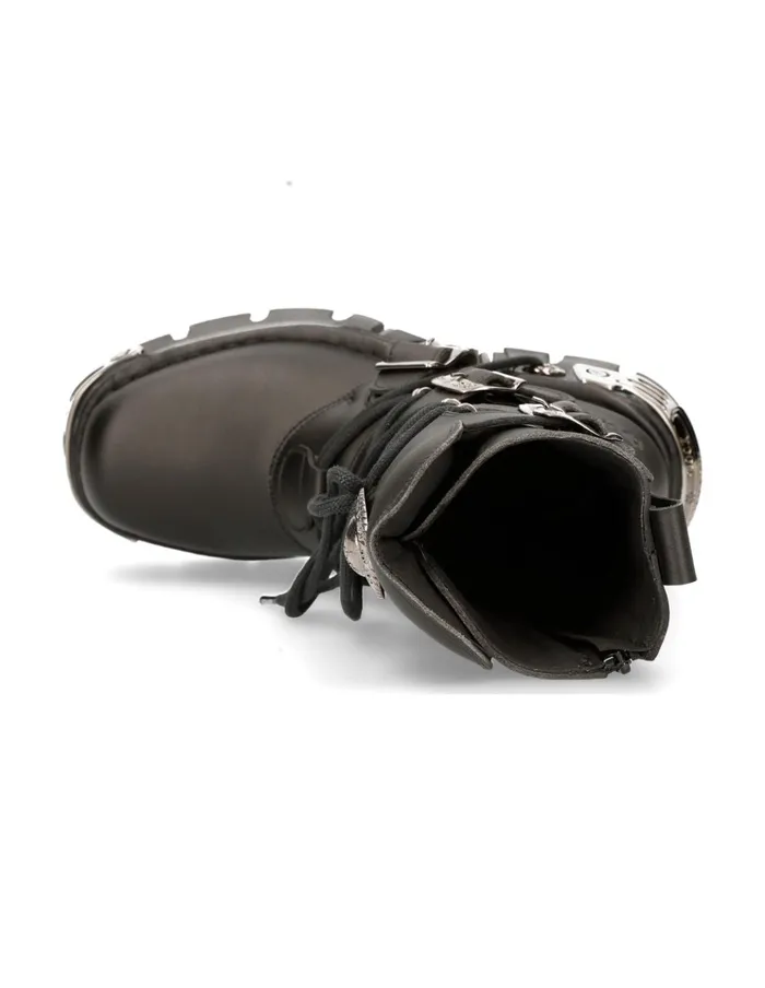 WomenMen Boot Black Reactor With Laces M373S7 New Rock Boots