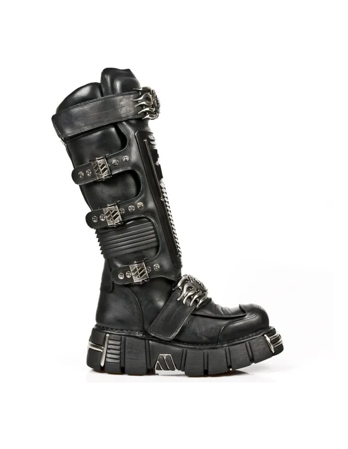 WomenMen High Boot Metallic M1024S1 New Rock High Boots