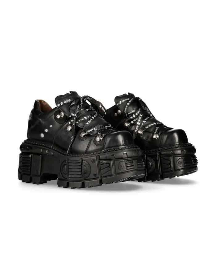 WomenMen Shoe Black Imperfect With Laces MTank120nshlaceS1 New Rock Platform