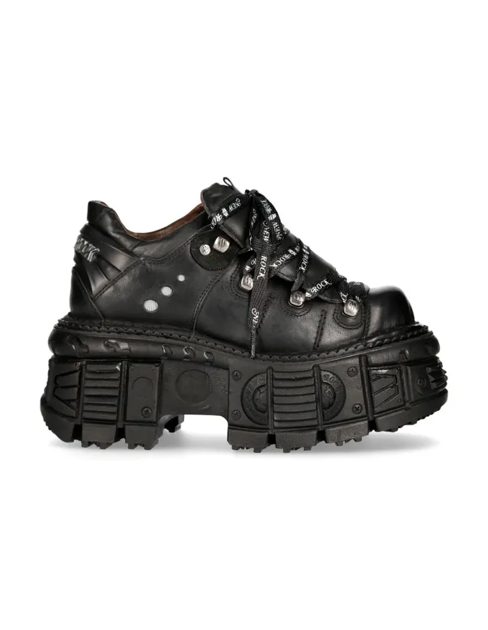 WomenMen Shoe Black Imperfect With Laces MTank120nshlaceS1 New Rock Platform