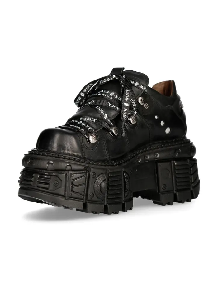 WomenMen Shoe Black Imperfect With Laces MTank120nshlaceS1 New Rock Platform