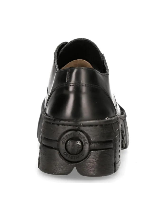 WomenMen Shoe Black Tower With Laces MWall042S1 New Rock Shoes