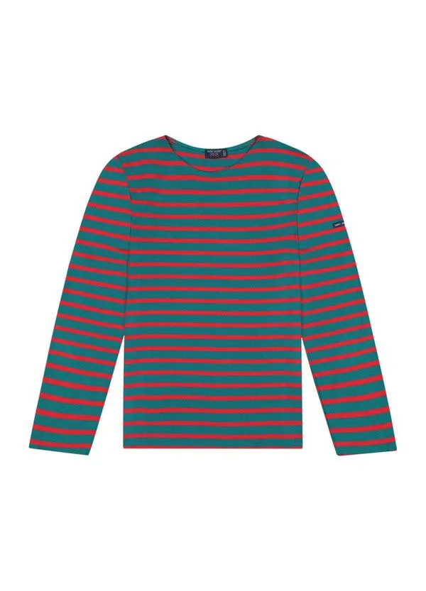 Women MERIDAME II Emerald Green Red Saint James Breton Striped Shirts Women MERIDAME II Emerald Green Red Saint James Breton Striped Shirts