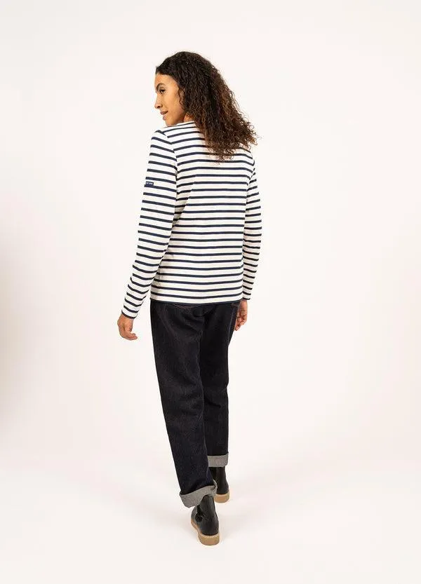 Women MINQUIDAME Ecru Navy Saint James Breton Striped Shirts Women MINQUIDAME Ecru Navy Saint James Breton Striped Shirts