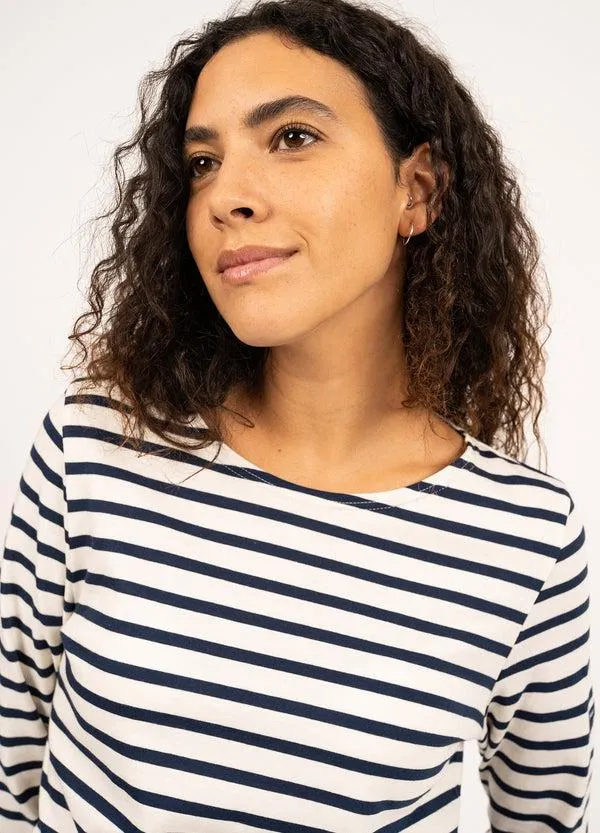 Women MINQUIDAME Ecru Navy Saint James Breton Striped Shirts Women MINQUIDAME Ecru Navy Saint James Breton Striped Shirts