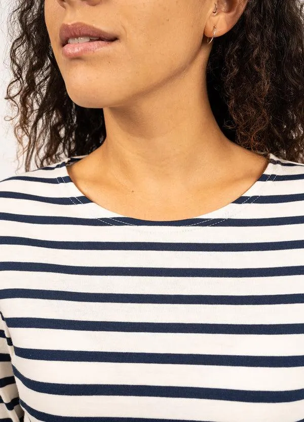 Women MINQUIDAME Ecru Navy Saint James Breton Striped Shirts Women MINQUIDAME Ecru Navy Saint James Breton Striped Shirts