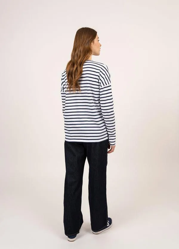 Women MINQUIERS DROP II White Navy Saint James Breton Striped Shirts Women MINQUIERS DROP II White Navy Saint James Breton Striped Shirts