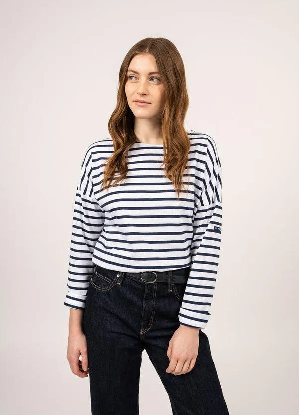 Women MINQUIERS DROP II White Navy Saint James Breton Striped Shirts Women MINQUIERS DROP II White Navy Saint James Breton Striped Shirts