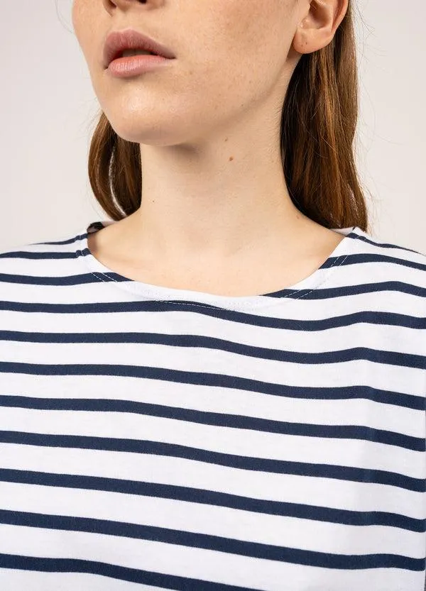 Women MINQUIERS DROP II White Navy Saint James Breton Striped Shirts Women MINQUIERS DROP II White Navy Saint James Breton Striped Shirts