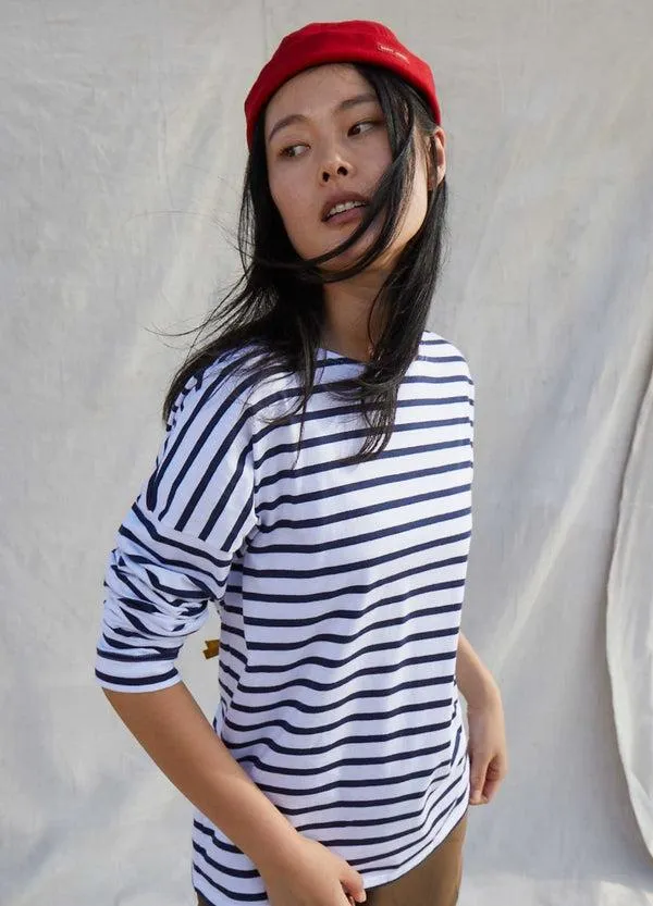 Women MINQUIERS DROP II White Navy Saint James Breton Striped Shirts Women MINQUIERS DROP II White Navy Saint James Breton Striped Shirts