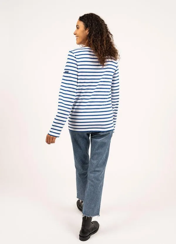 Women MINQUIERS MODERN White Royal Blue Saint James Breton Striped Shirts Women MINQUIERS MODERN White Royal Blue Saint James Breton Striped Shirts