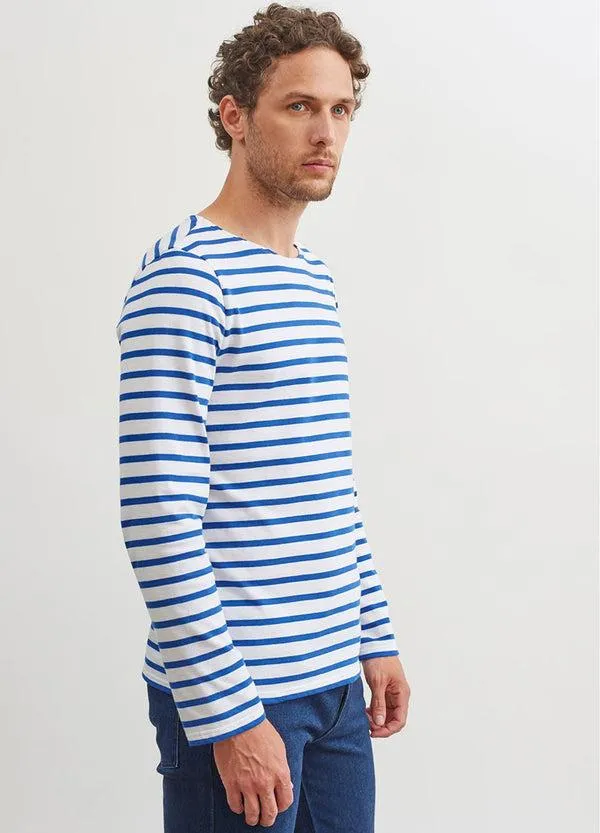 Women MINQUIERS MODERN White Royal Blue Saint James Breton Striped Shirts Women MINQUIERS MODERN White Royal Blue Saint James Breton Striped Shirts