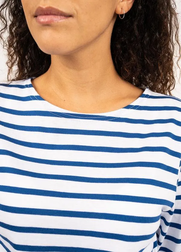 Women MINQUIERS MODERN White Royal Blue Saint James Breton Striped Shirts Women MINQUIERS MODERN White Royal Blue Saint James Breton Striped Shirts