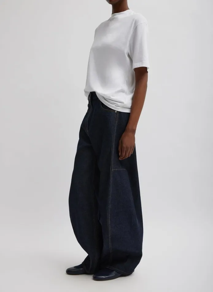 Women Mock Neck Unisex TShirt White Tibi Tops