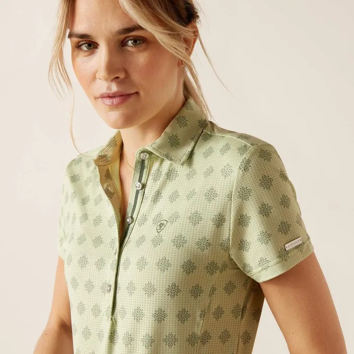 Women Motif Polo Laurel Green Geo Ariat TShirts and Tops Women Motif Polo Laurel Green Geo Ariat TShirts and Tops