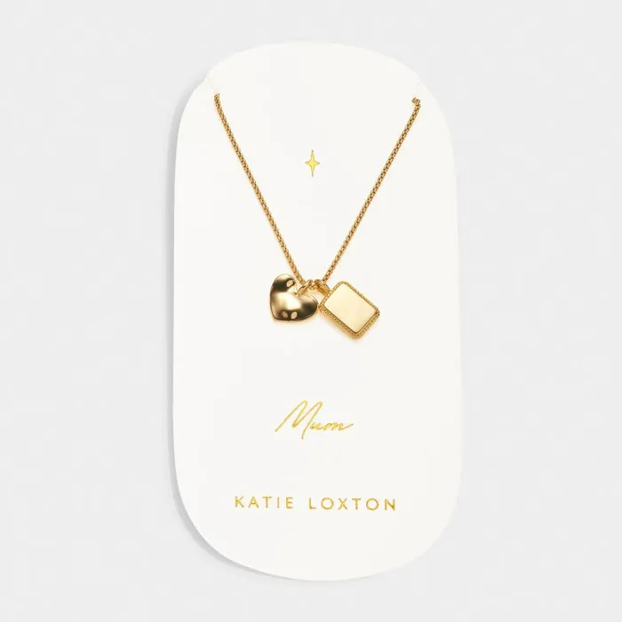 Women Mum039 Waterproof Gold Charm Necklace Katie Loxton Personalised Jewellery Gifts