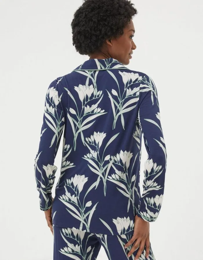 Women Nightwear and Loungewear FatFace Spring Blooms Jersey Nightshirt Navy