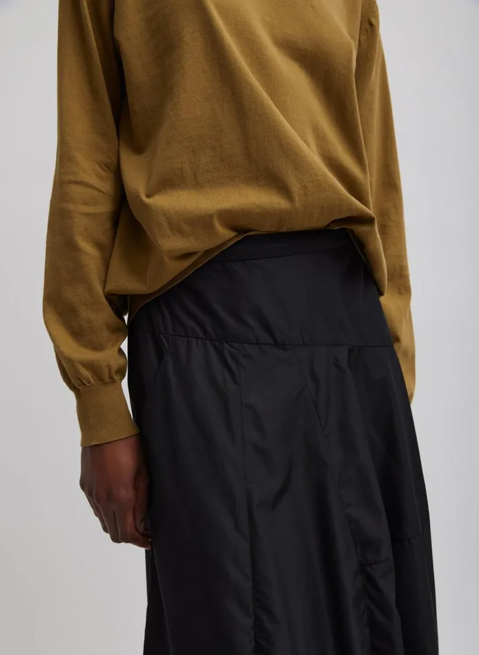 Women Nylon Asymmetrical Balloon Skirt Black Tibi Fundamentals