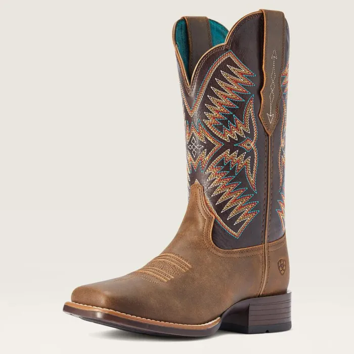 Women Odessa StretchFit Western Boot Fateful Brown Ariat Western Boots