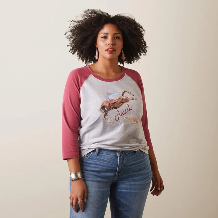 Women Painted Dreams TShirt Light Heather Greyearth Red Ariat TShirts and Tops Women Painted Dreams TShirt Light Heather Greyearth Red Ariat TShirts and Tops