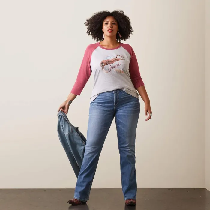 Women Painted Dreams TShirt Light Heather Greyearth Red Ariat TShirts and Tops Women Painted Dreams TShirt Light Heather Greyearth Red Ariat TShirts and Tops