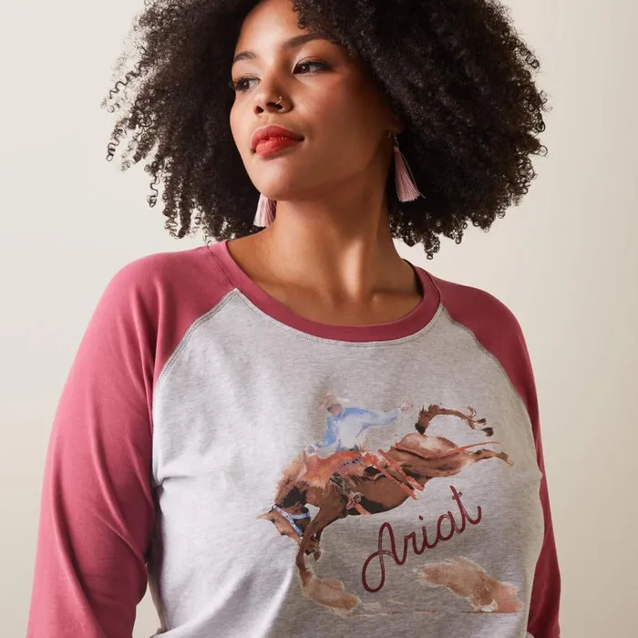 Women Painted Dreams TShirt Light Heather Greyearth Red Ariat TShirts and Tops Women Painted Dreams TShirt Light Heather Greyearth Red Ariat TShirts and Tops