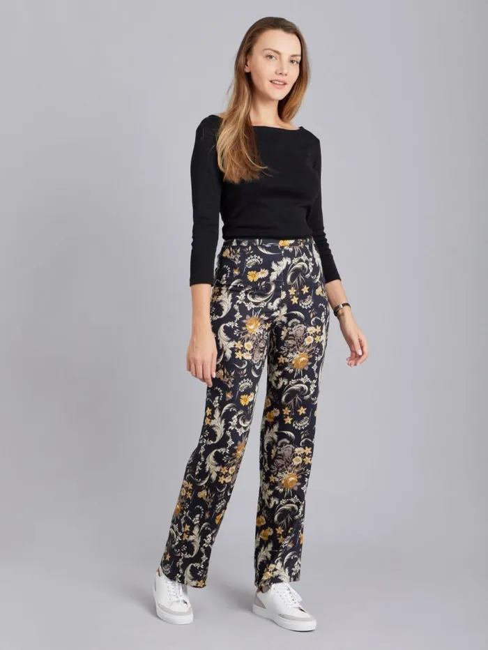 Women Pants and Jeans Agns B Black Floral Pattern Juna Pants Women Pants and Jeans Agns B Black Floral Pattern Juna Pants