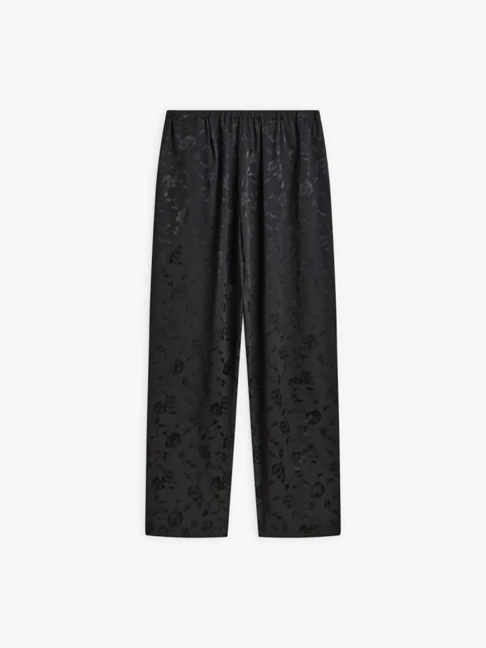 Women Pants and Jeans Agns B Black Viscose Vietnam Floral WidePants