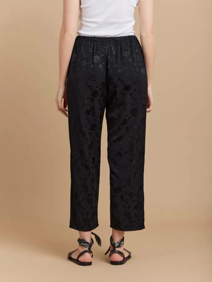 Women Pants and Jeans Agns B Black Viscose Vietnam Floral WidePants