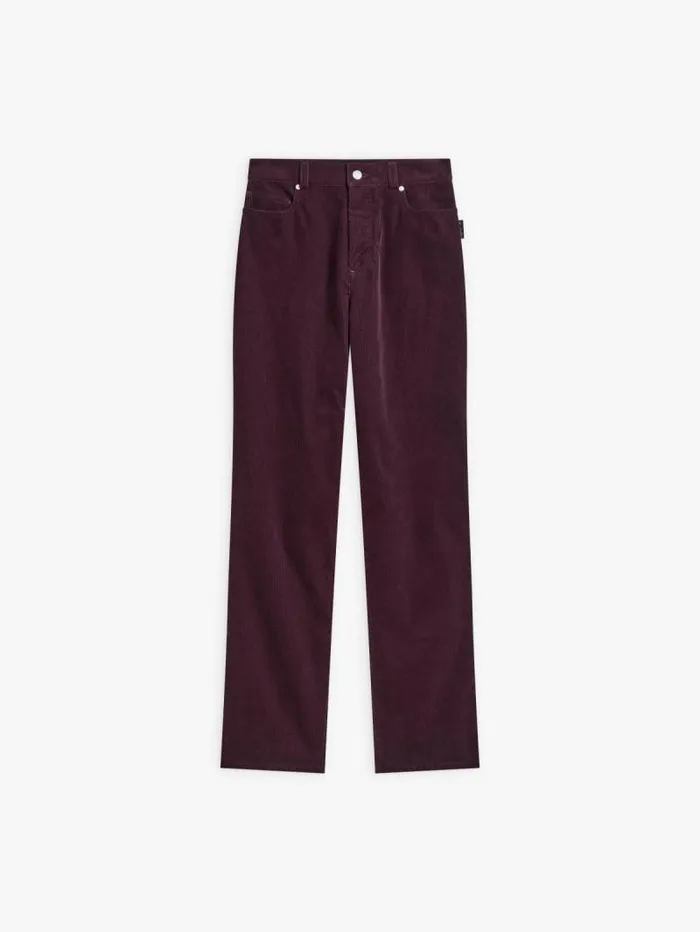 Women Pants and Jeans Agns B Burgundy Corduroy Misfits Pants