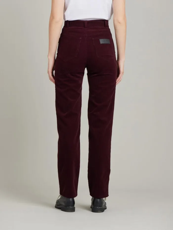 Women Pants and Jeans Agns B Burgundy Corduroy Misfits Pants