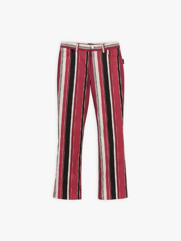 Women Pants and Jeans Agns B Red Cotton HighWaisted Flared Jeans