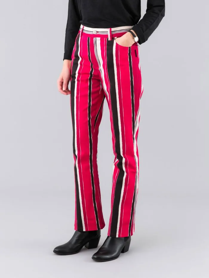 Women Pants and Jeans Agns B Red Cotton HighWaisted Flared Jeans Women Pants and Jeans Agns B Red Cotton HighWaisted Flared Jeans