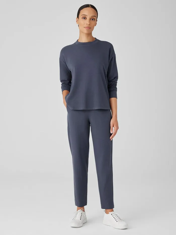 Women Pants Shorts and Jumpsuits Eileen Fisher Cozy Brushed Terry Hug Slouchy Pant Ocean