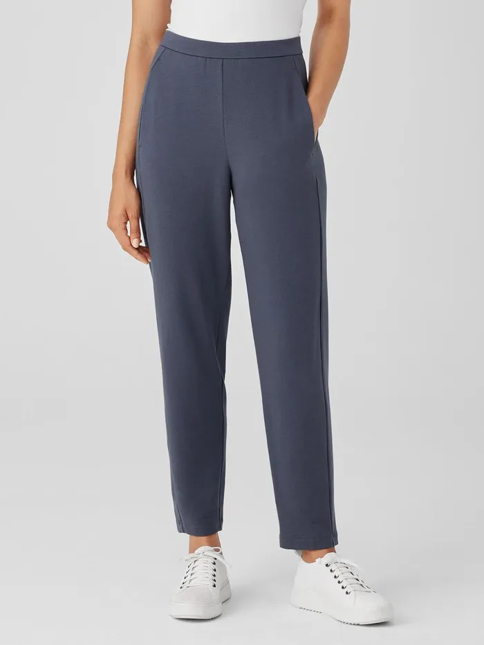 Women Pants Shorts and Jumpsuits Eileen Fisher Cozy Brushed Terry Hug Slouchy Pant Ocean