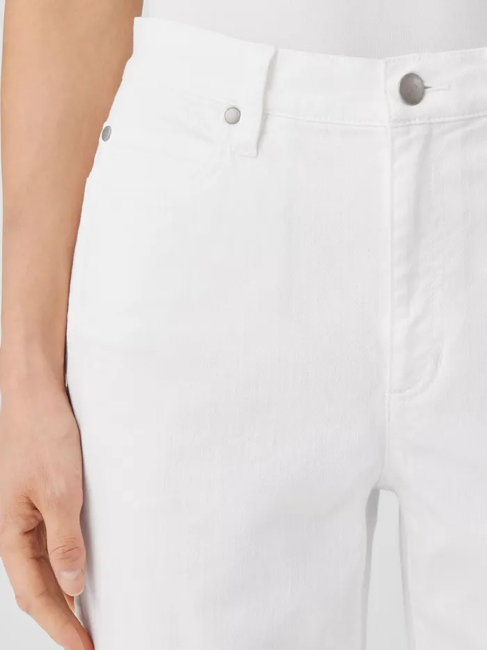 Women Pants Shorts and Jumpsuits Eileen Fisher Organic Cotton Denim Slim Jean White
