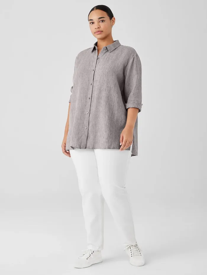 Women Pants Shorts and Jumpsuits Eileen Fisher Organic Cotton Denim Slim Jean White