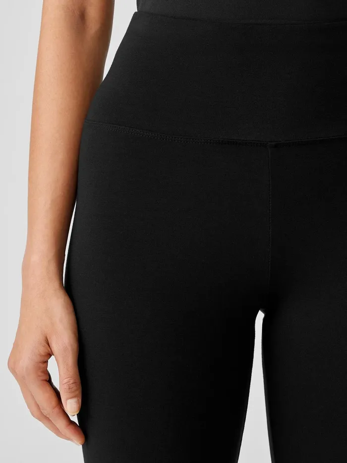 Women Pants Shorts and Jumpsuits Eileen Fisher Stretch Jersey Knit HighWaisted Leggings Black