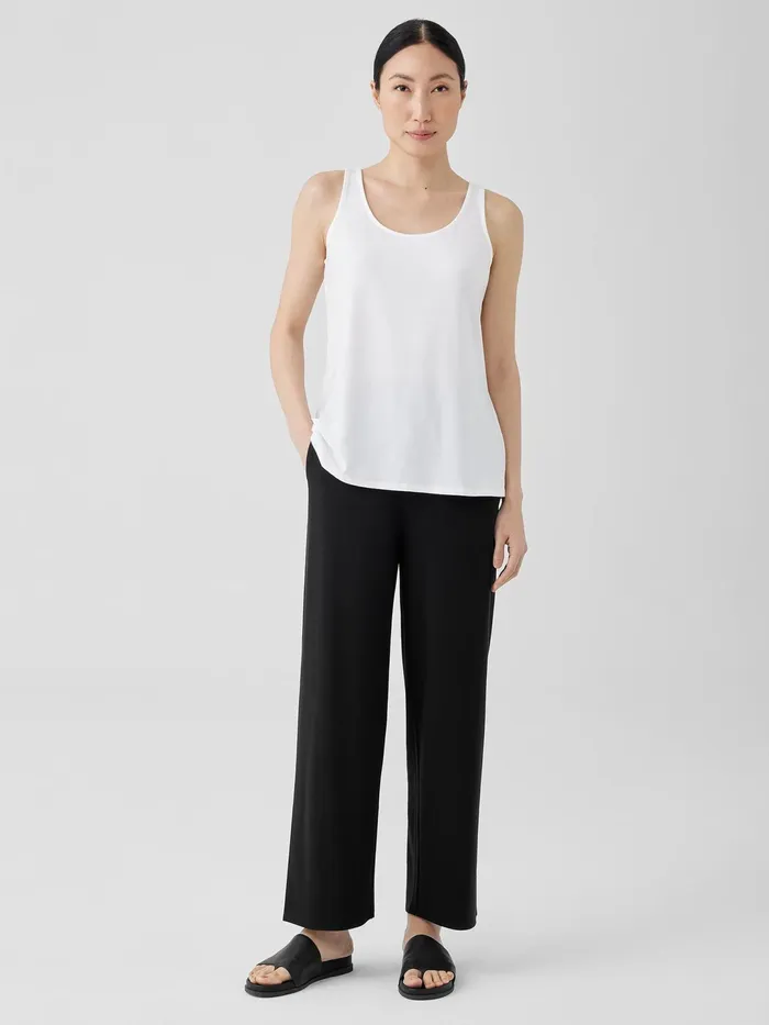 Women Pants Shorts and Jumpsuits Eileen Fisher Stretch Jersey Knit Straight Pant Black