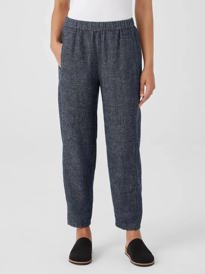 Women Pants Shorts and Jumpsuits Eileen Fisher Tweedy Hemp Cotton Lantern Pant Denim