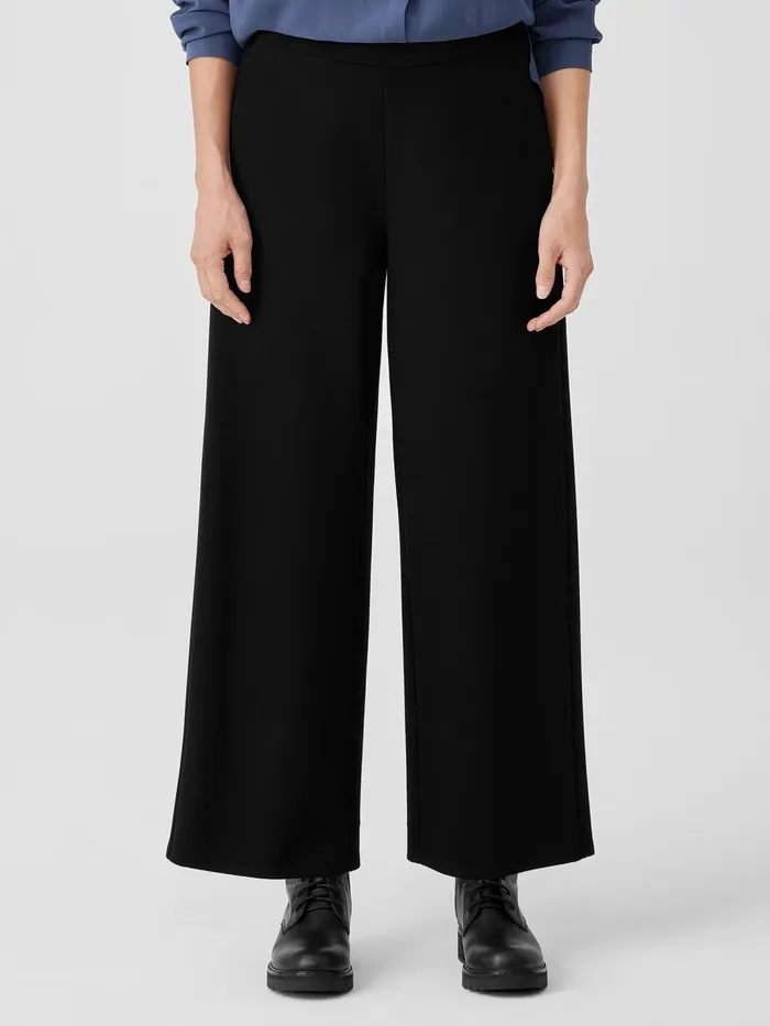 Women Pants Shorts and Jumpsuits Eileen Fisher Washable Flex Ponte WideLeg Pant Black