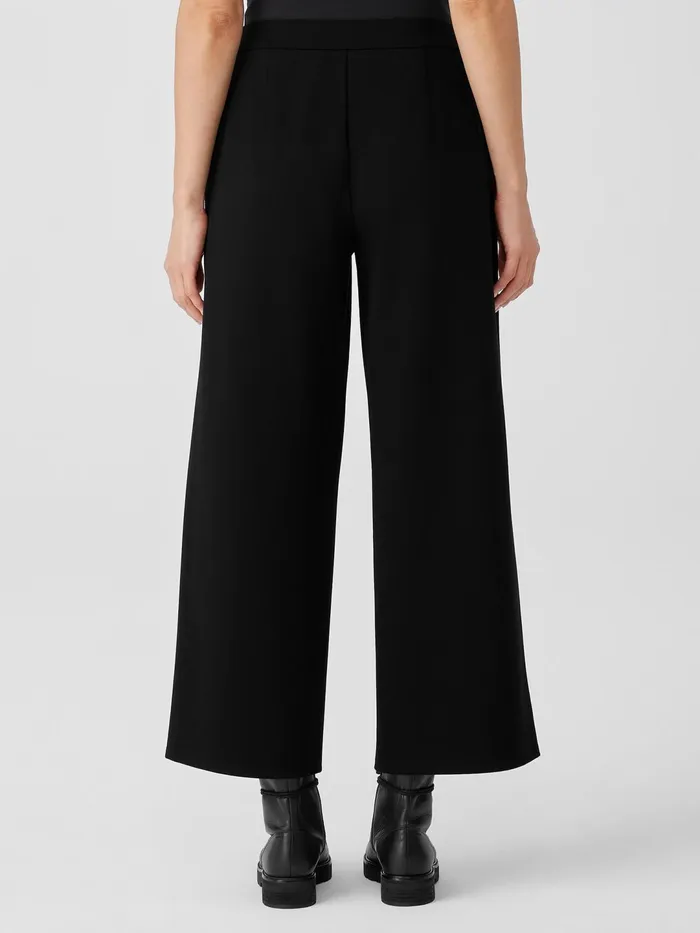 Women Pants Shorts and Jumpsuits Eileen Fisher Washable Flex Ponte WideLeg Pant Black