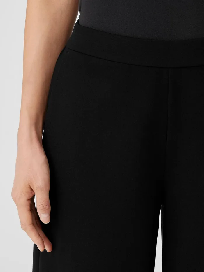 Women Pants Shorts and Jumpsuits Eileen Fisher Washable Flex Ponte WideLeg Pant Black