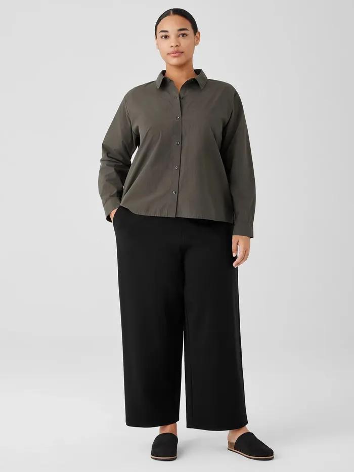 Women Pants Shorts and Jumpsuits Eileen Fisher Washable Flex Ponte WideLeg Pant Black