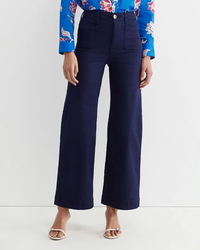 Women Pants Sportscraft Nili Wide Leg Jean Navy