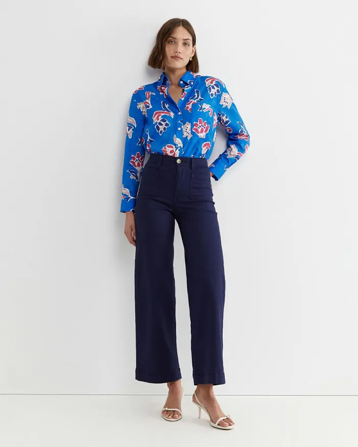 Women Pants Sportscraft Nili Wide Leg Jean Navy
